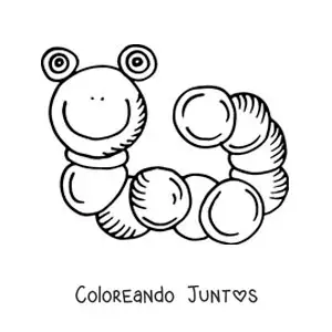Imagen para colorear de una oruga infantil