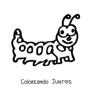 Imagen para colorear de una oruga en caricatura