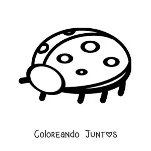 Imagen para colorear de una mariquita fácil