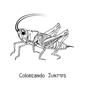 Imagen para colorear de un grillo realista