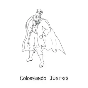 Imagen para colorear de un médico vestido de superhéroe