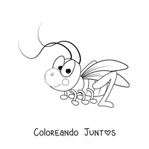 Imagen para colorear de un chapulín animado