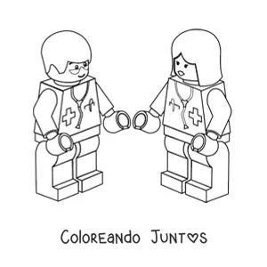 Imagen para colorear de dos doctores de lego