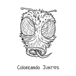 Imagen para colorear de cara de una mosca aterradora
