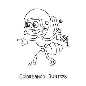 Imagen para colorear de una hormiga guerrera trabajando