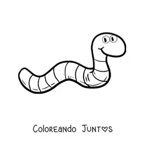 Imagen para colorear de lombriz grande graciosa animada