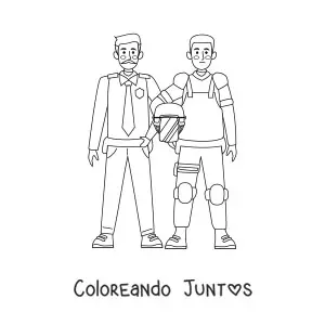 Imagen para colorear de dos policías uniformados