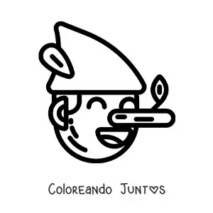 Imagen para colorear de cara de Pinocho fácil con la nariz grande
