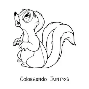 Imagen para colorear de Flor la mofeta animada