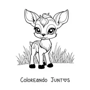 Imagen para colorear de Falina kawaii animada