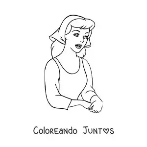 Imagen para colorear de Cenicienta animada