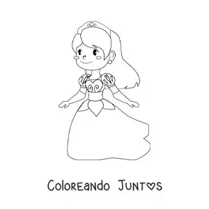 Imagen para colorear de Cenicienta corriendo