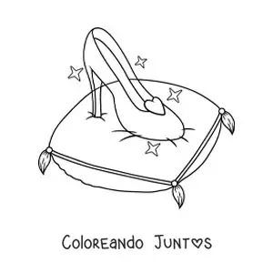 Imagen para colorear de la zapatilla de cristal de Cenicienta