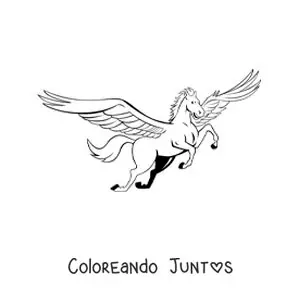 Imagen para colorear de Pegaso alado de la mitología