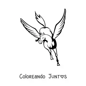 Imagen para colorear de Pegaso volando