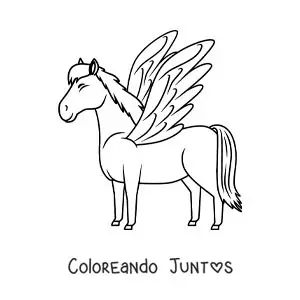 Imagen para colorear de caballo alado animado