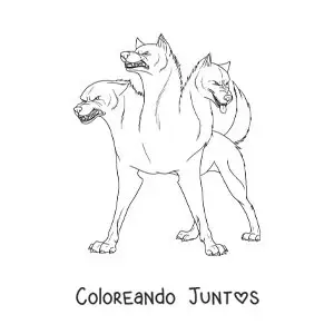 Imagen para colorear de Cerbero guardián del inframundo