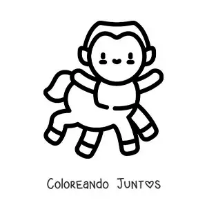 Imagen para colorear de centauro de la mitología griega kawaii