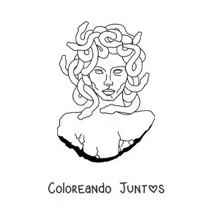 Imagen para colorear de estatua de Medusa