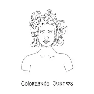Imagen para colorear de Medusa la diosa griega