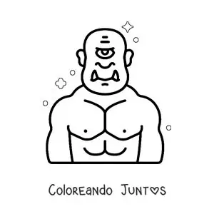 Imagen para colorear de cíclope animado enojado