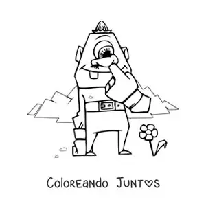 Imagen para colorear de cíclope animado divertido