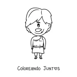 Imagen para colorear de cíclope kawaii animado