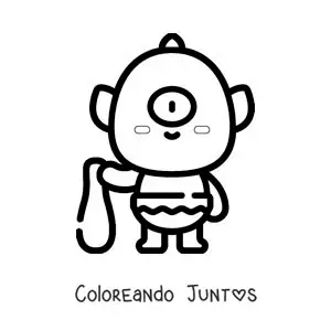 Imagen para colorear de cíclope de la mitología bebé animado kawaii