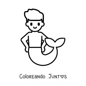Imagen para colorear de un tritón fácil