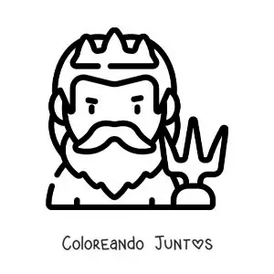 Imagen para colorear de Poseidón fácil