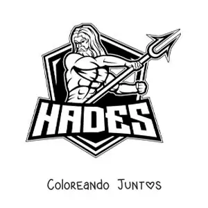 Imagen para colorear de Hades con su bidente