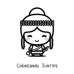 Imagen para colorear de Artemisa kawaii