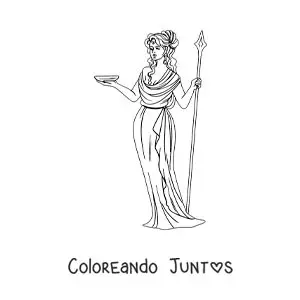 Imagen para colorear de Hera la reina de los dioses animada