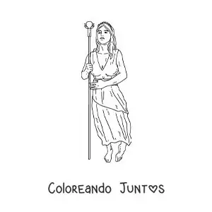 Imagen para colorear de Hera la diosa griega realista