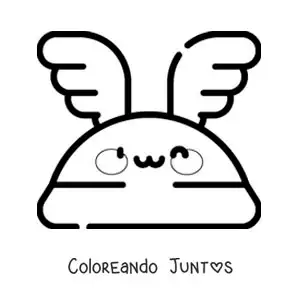 Imagen para colorear del casco alado de Hermes animado kawaii