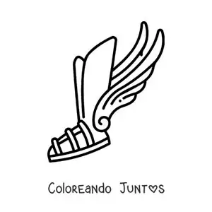 Imagen para colorear de la sandalia alada de Hermes