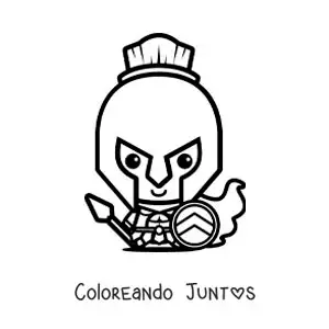 Imagen para colorear del dios griego Ares kawaii