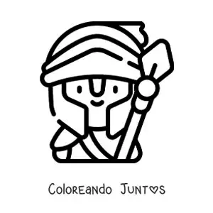 Imagen para colorear de Ares el dios griego animado fácil