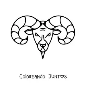 Imagen para colorear de carnero de aries