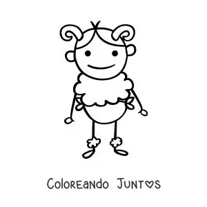 Imagen para colorear de caricatura de un personaje del signo aries