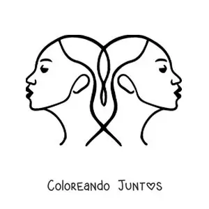 Imagen para colorear del signo géminis fácil