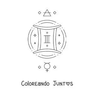 Imagen para colorear del símbolo de géminis