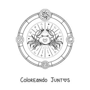 Imagen para colorear de símbolos del signo zodiacal cáncer