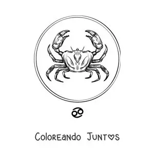 Imagen para colorear de cangrejo realista del signo cáncer