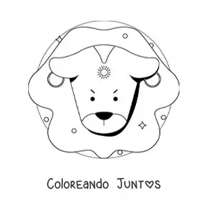 Imagen para colorear del león de leo animado grande