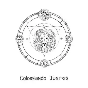 Imagen para colorear de símbolos del signo del zodiaco leo