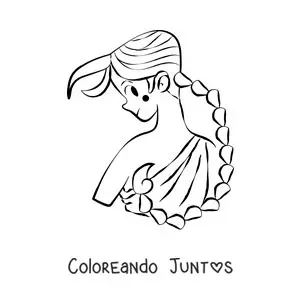 Imagen para colorear de una chica animada del signo Escorpio