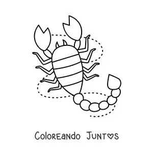 Imagen para colorear del signo de Escorpio animado fácil
