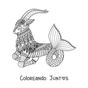 Imagen para colorear de mandala del signo Capricornio