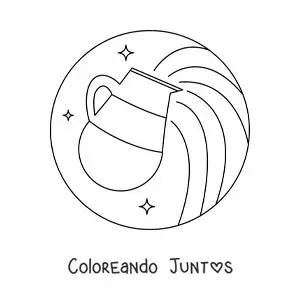 Imagen para colorear de vasija con agua de Acuario fácil